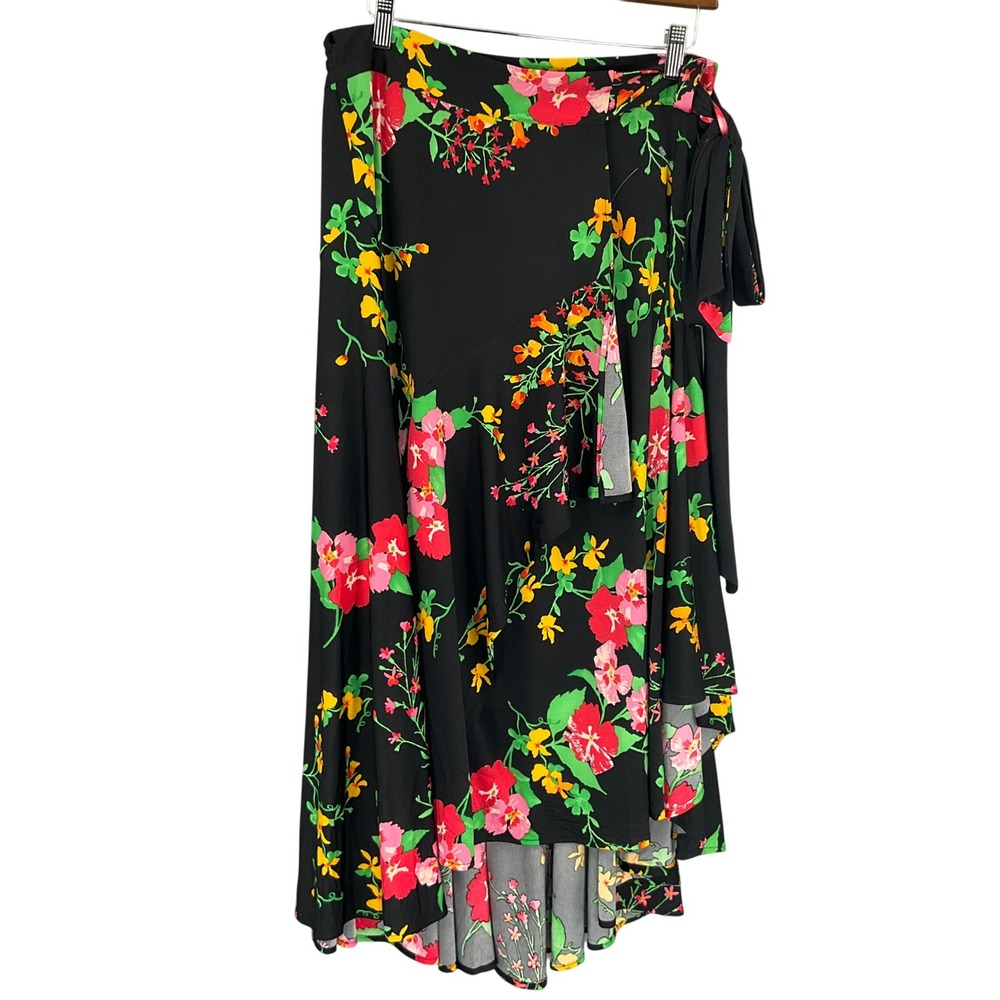 Cabi Dark Floral Wrap Maxi Skirt Sz M‎ Romantic Layered Flowy Bohemian Feminine